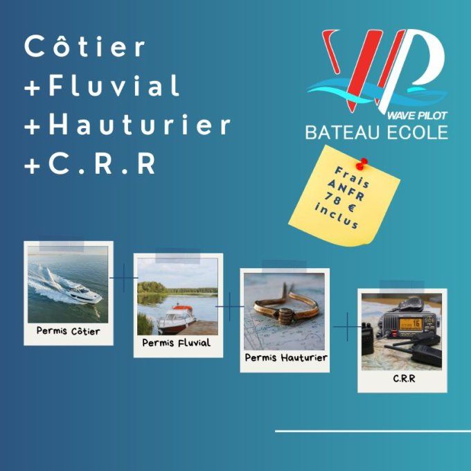 Pack Permis cotier+Fluvial+Hautier+CRR